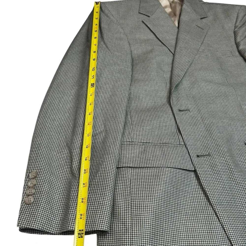 Brooks Brothers Houndstooth Wool Silk Sport Coat Suit Jacket Career Luxury 40R